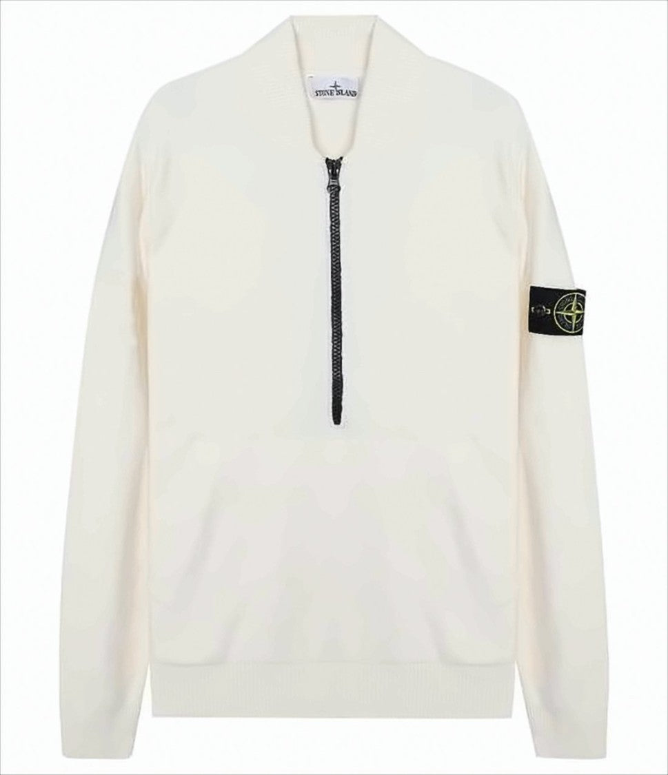 Stone Island Half-Zip Turtleneck With Kangaroo Pocket