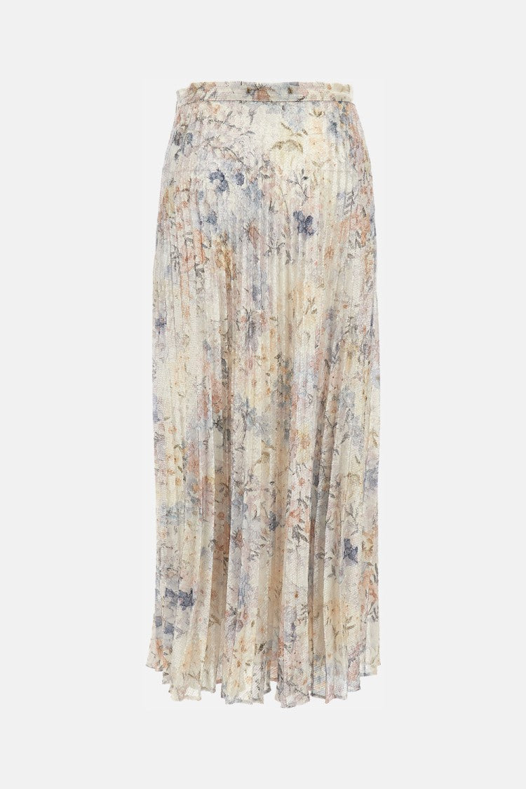 Golden Goose Pleated Floral Print Skirt