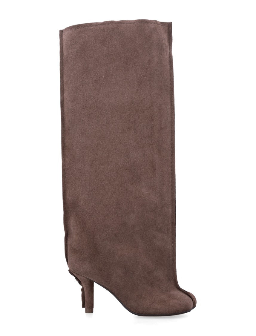 Mm6 By Maison Margiela High Suede-Like Slim Mid-Height Heel Boots