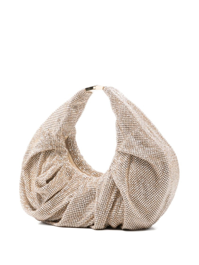 Benedetta Bruzziches Soft Gathered Golden Metal Mesh Shoulder Bag