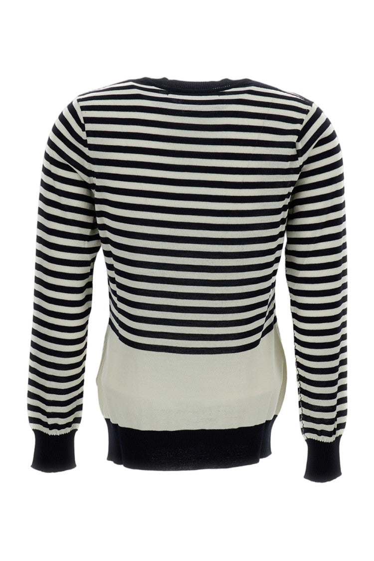 Junya Watanabe Black White Striped Lightweight Knit Cardigan