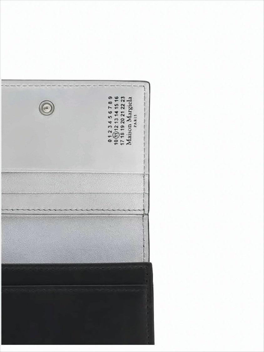 Maison Margiela Black Calfskin Leather Wallet With Minimalist Design