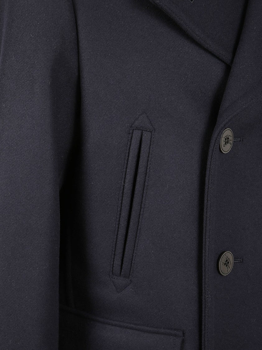 Burberry Structured Double-Breasted Coat With Wide Lapels