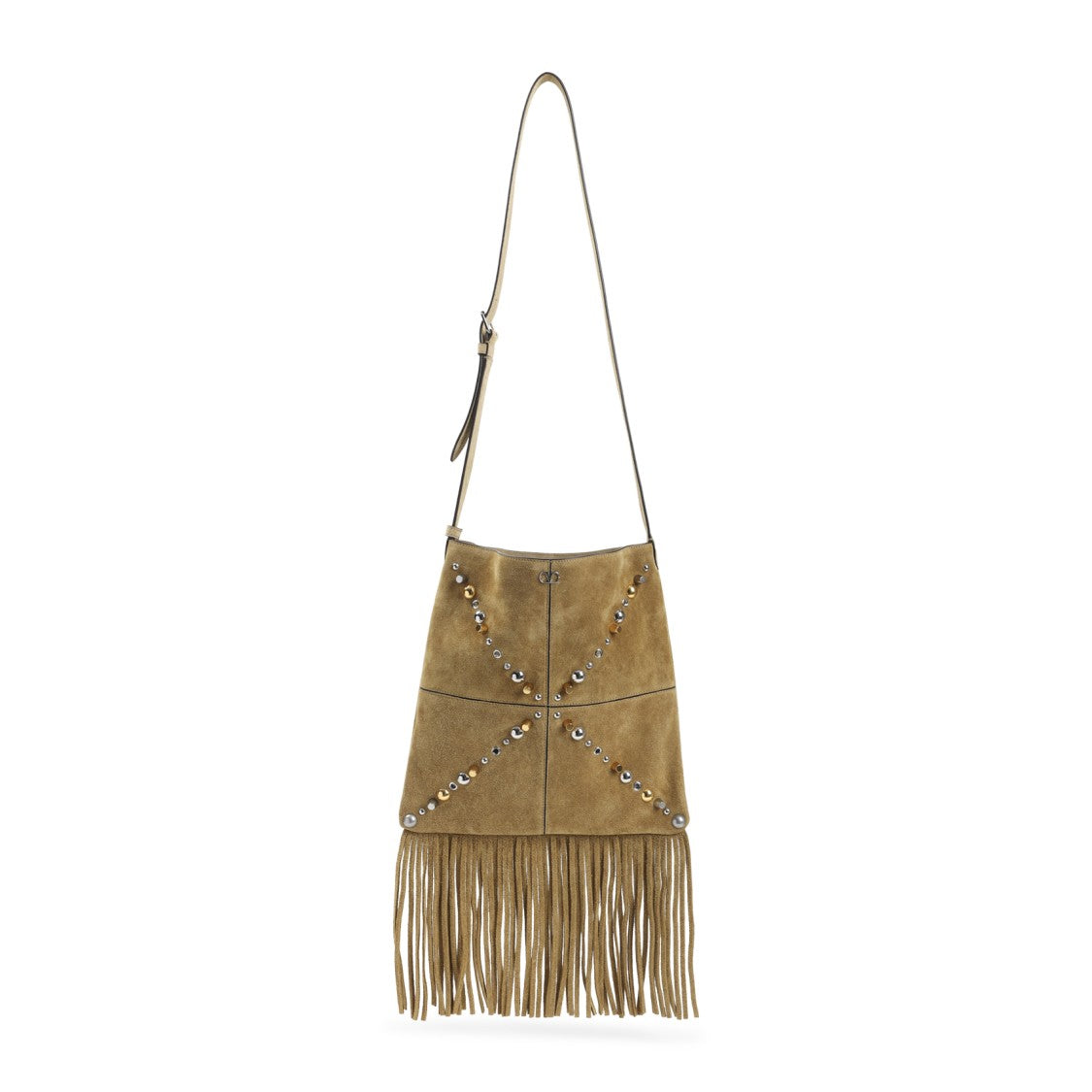 Valentino Garavani Medium Beige Leather Shoulder Bag