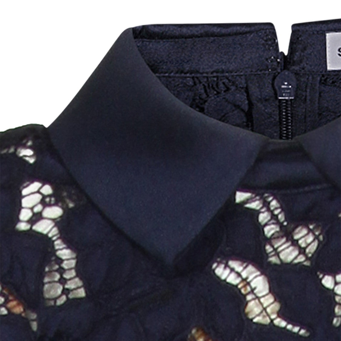 Self-Portrait Navy Sheer Shirt Dress