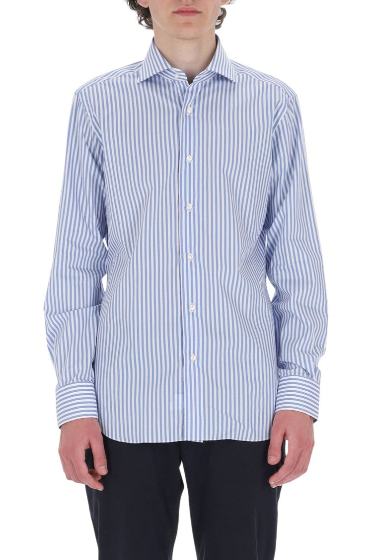 Barba Journey Label Striped Cotton Casual Shirt