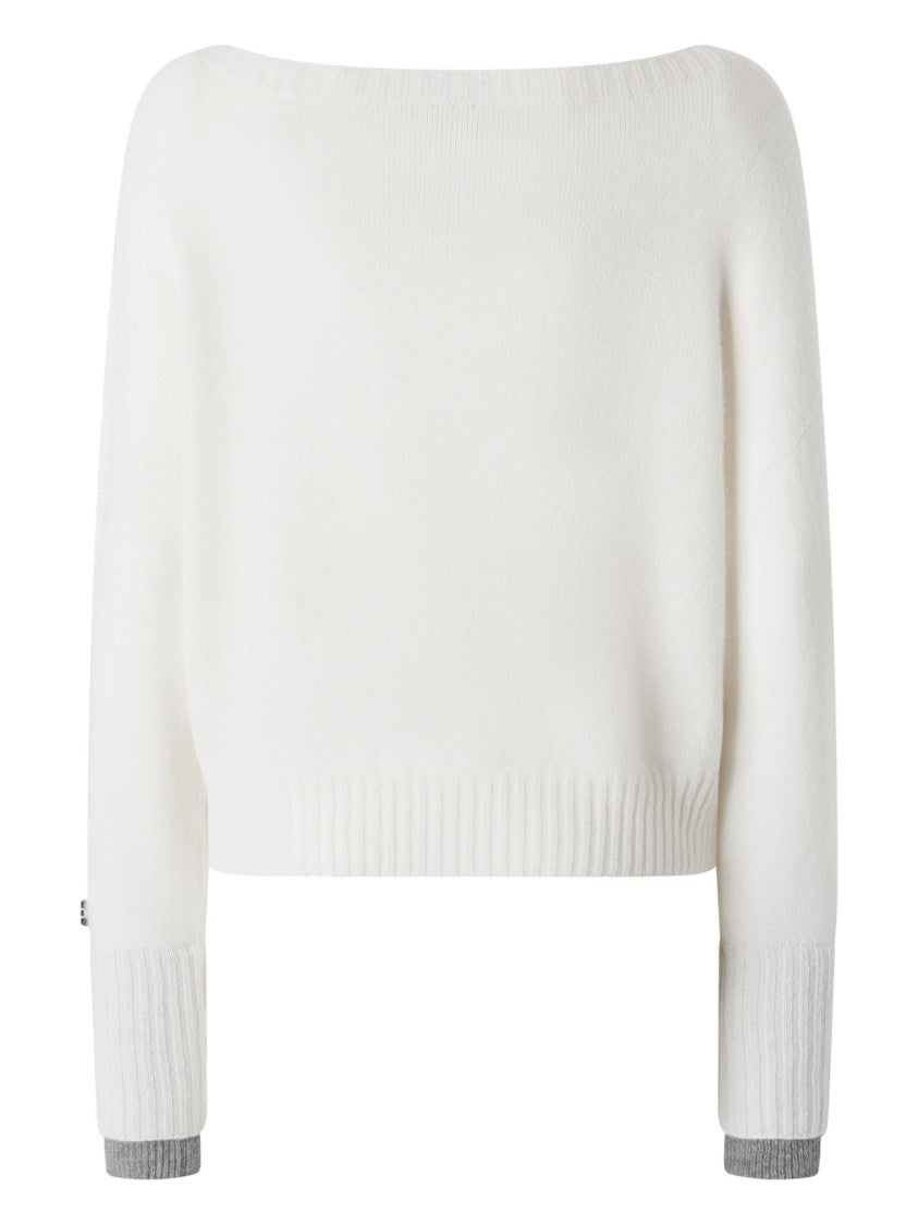 Pinko Relaxed Fit Off-The-Shoulder Knitted Sweater