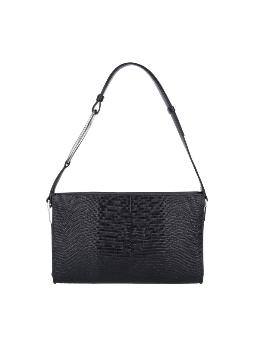 Dondup Black Calf Leather Single Handle Shoulder Bag
