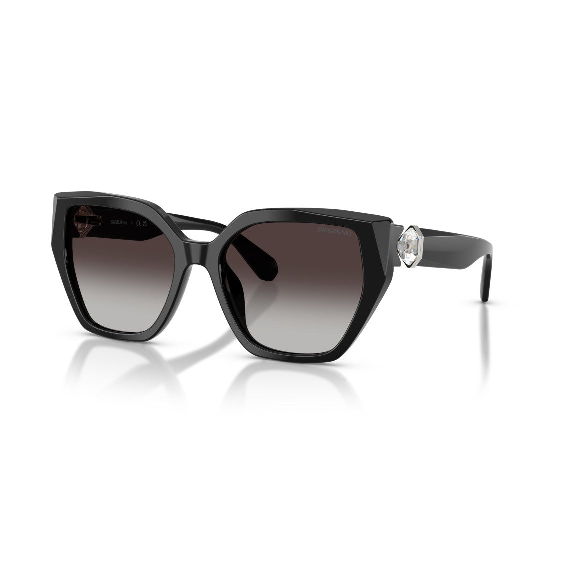 Swarovski 0Sk6044u Oversized Square Frame Sunglasses With Crystal Embellishment