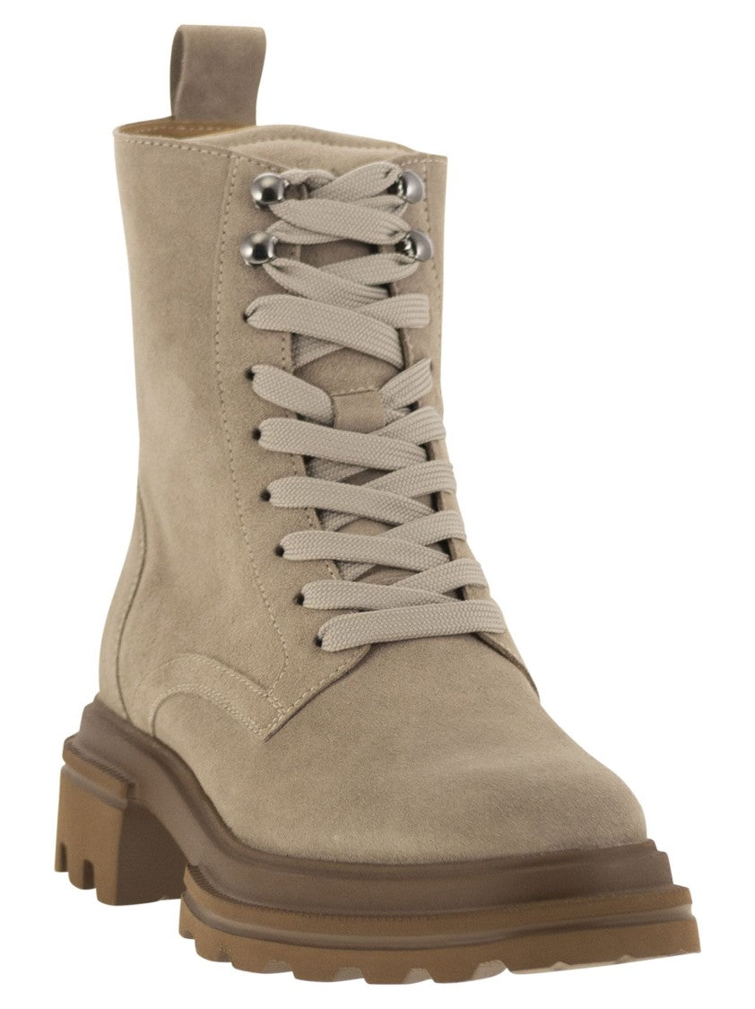 Hogan H674 - Suede Lace-Up Boot