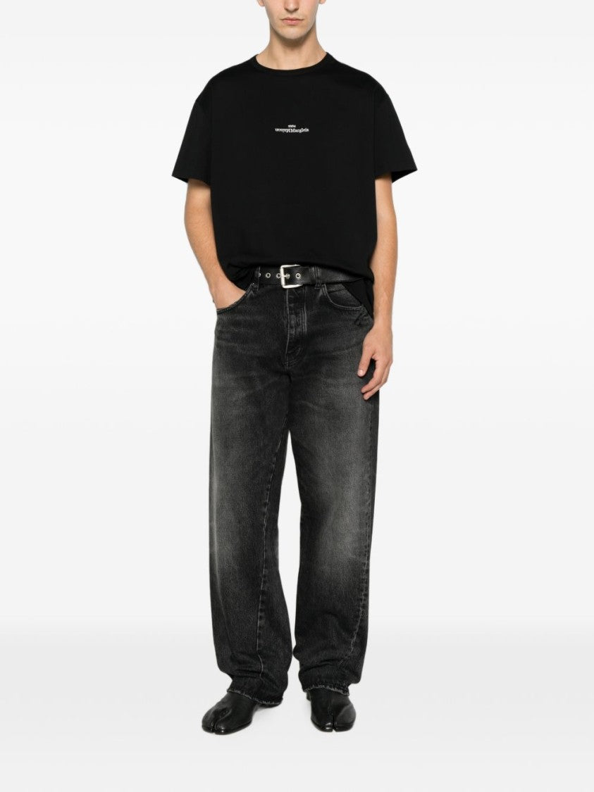 Maison Margiela White Short-Sleeve Upside-Down Logo T-Shirt