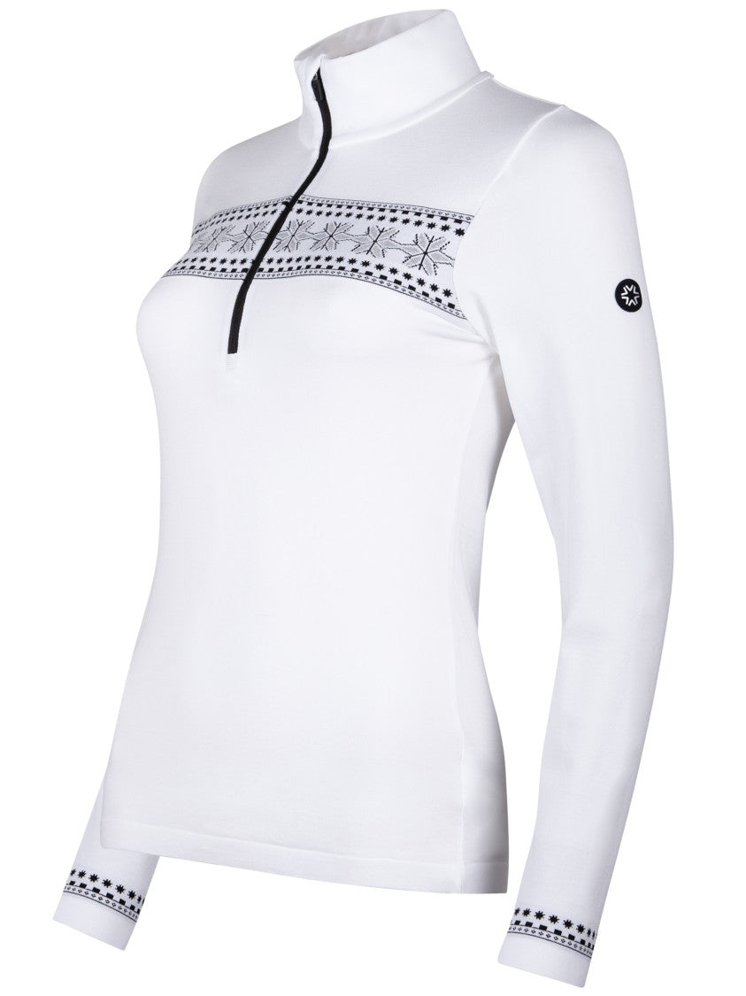 Newland High Collar Long-Sleeved Top With Geometric Accents