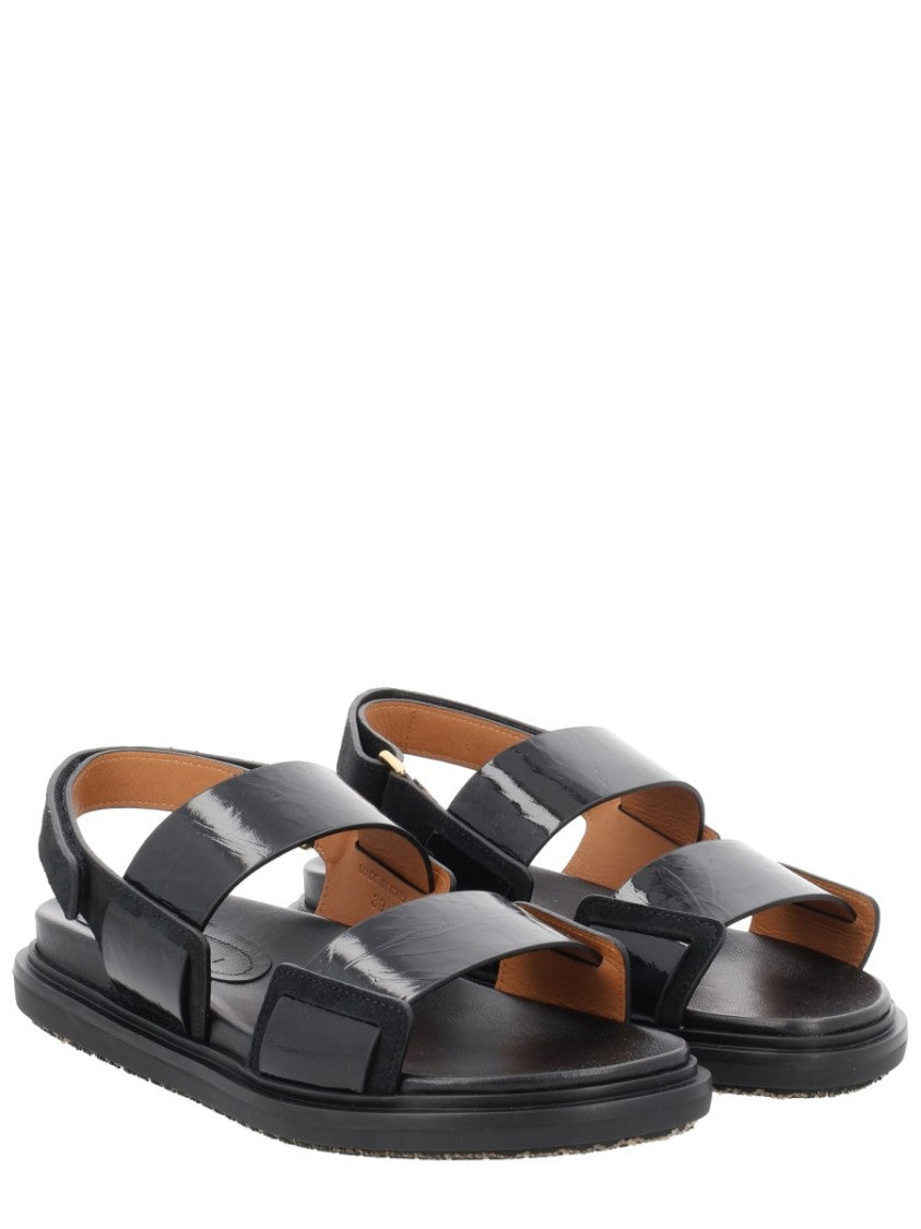 Marni Black Fussbett Cross Foot Straps Sandals