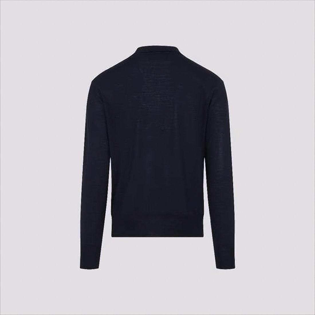 Ami Paris Long-Sleeve Polo Shirt In Fine Merino Wool
