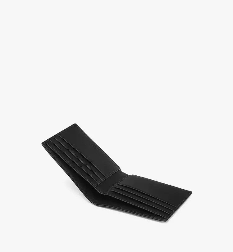 Mcm Bifold Wallet With Cubic Embossed Monogram Design