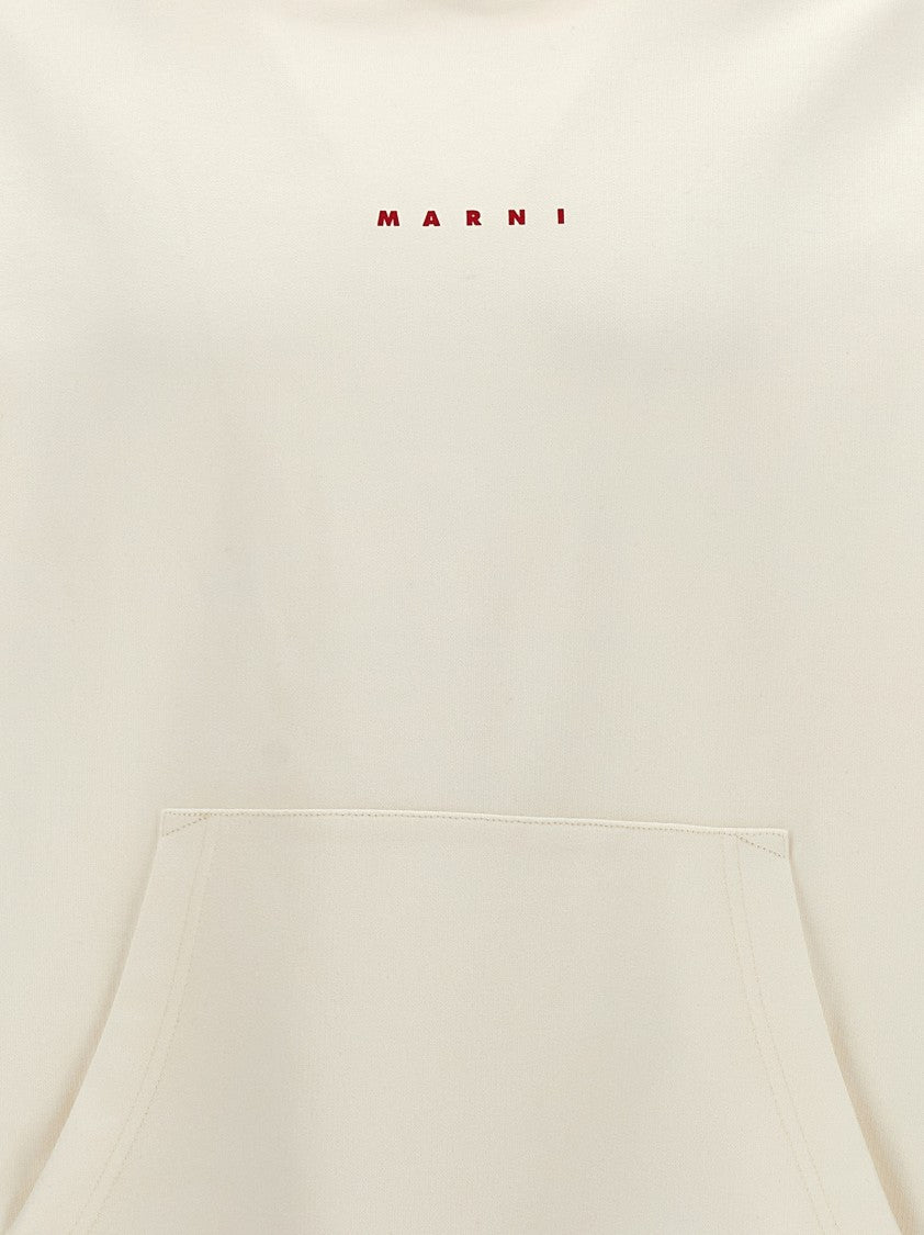 Marni Relaxed-Fit Cotton Hoodie With Logo Print
