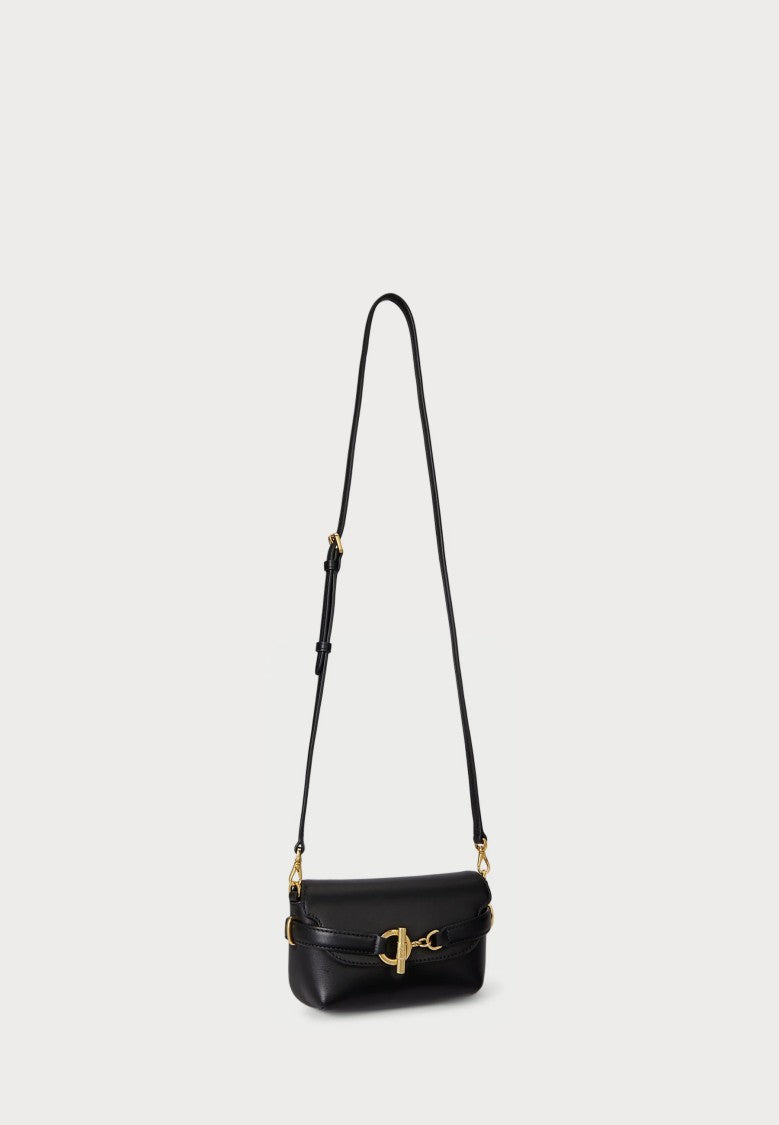 Lauren Ralph Lauren Black Smooth Leather Crossbody Bag