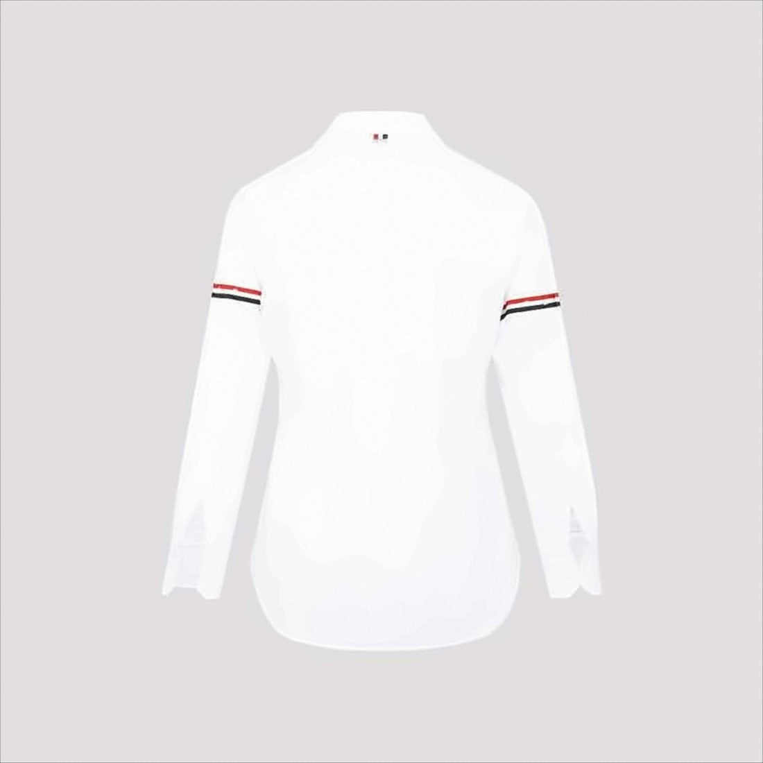 Thom Browne Long-Sleeve Cotton Shirt With Striped Accents