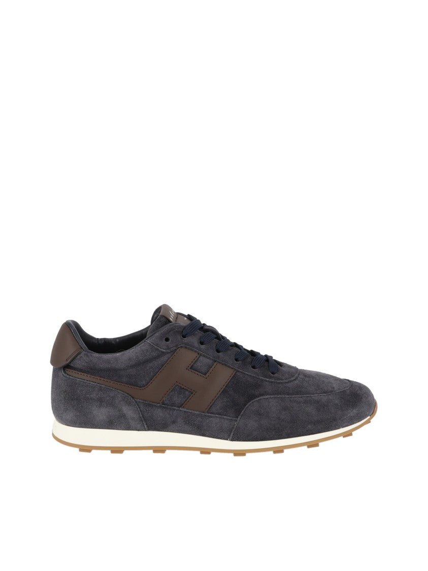 Hogan Grey H699 Suede Low-Top Sneakers