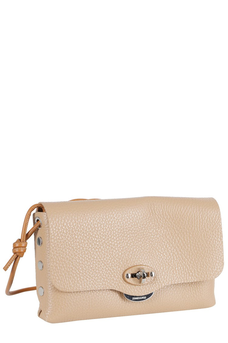 Zanellato Brown Grained Leather Shoulder Bag