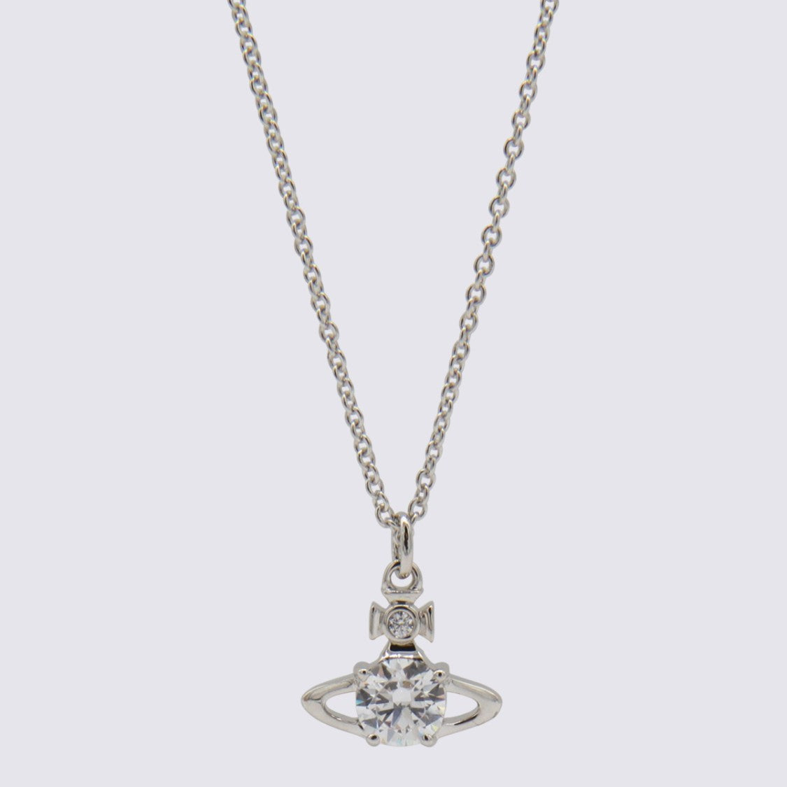 Vivienne Westwood Silver-Tone Orb Pendant Necklace With Cross Charm