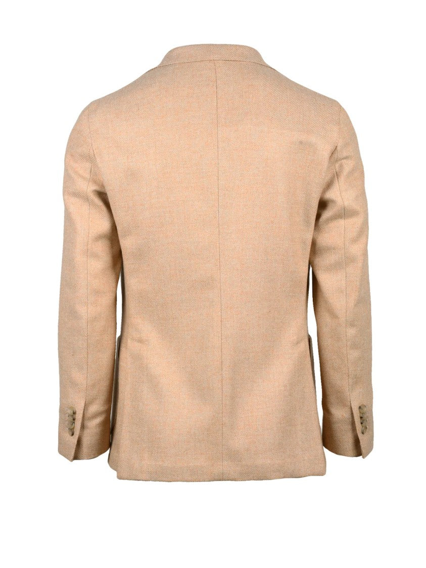 Kb Napoli Beige Fitted Jacket In Wool And Cashmere Blend