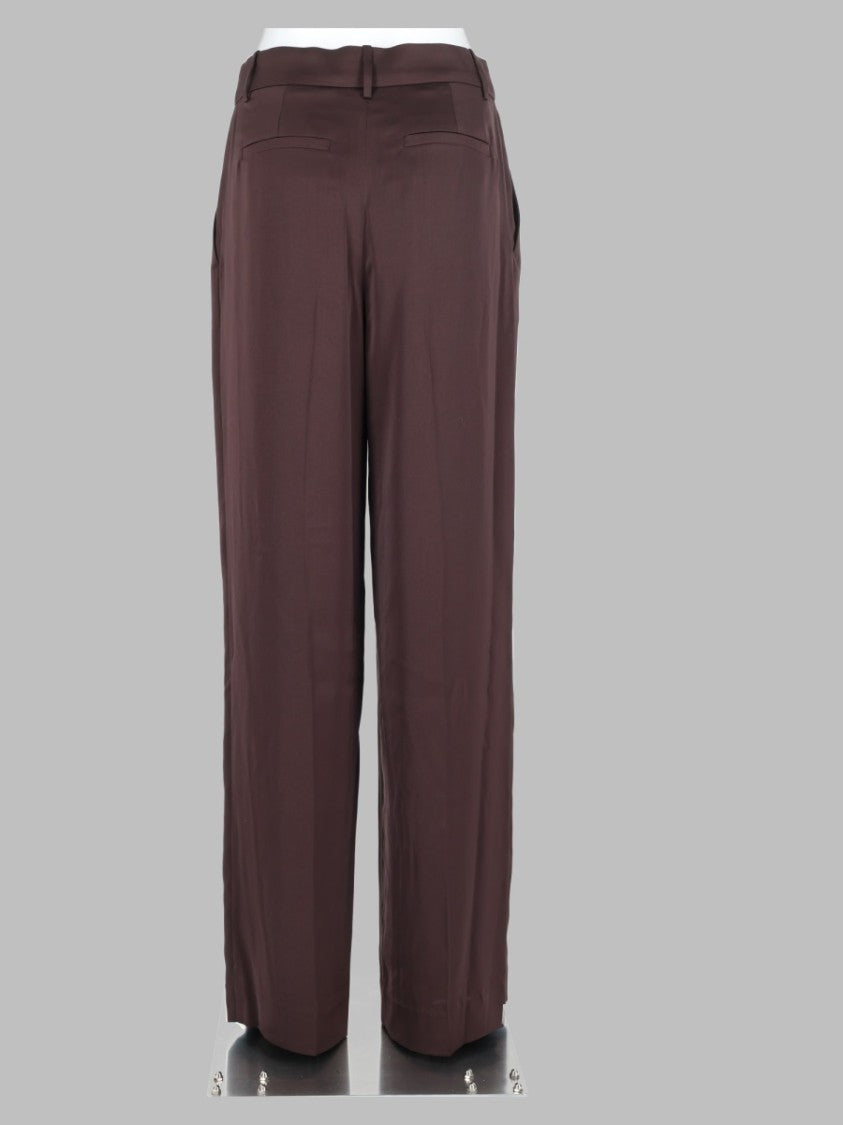 Michael Michael Kors Brown Mid-Rise Polyester Straight-Leg Pants