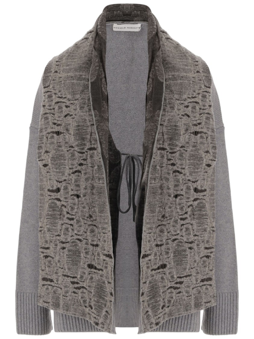 Niccolò Pasqualetti Open-Front Wool And Cashmere Sweater With Embroidered Shawl
