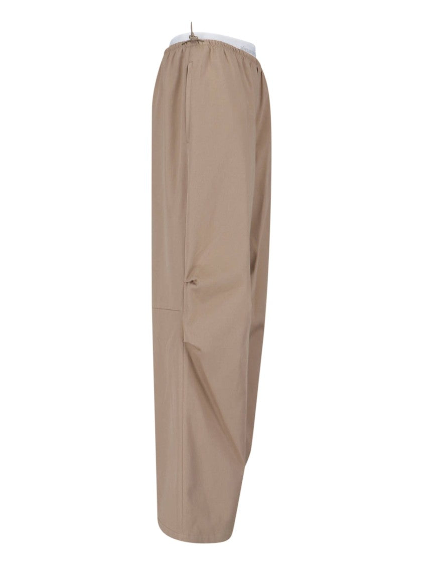 Alexander Wang Cotton Trousers, Taupe, Mid-Rise