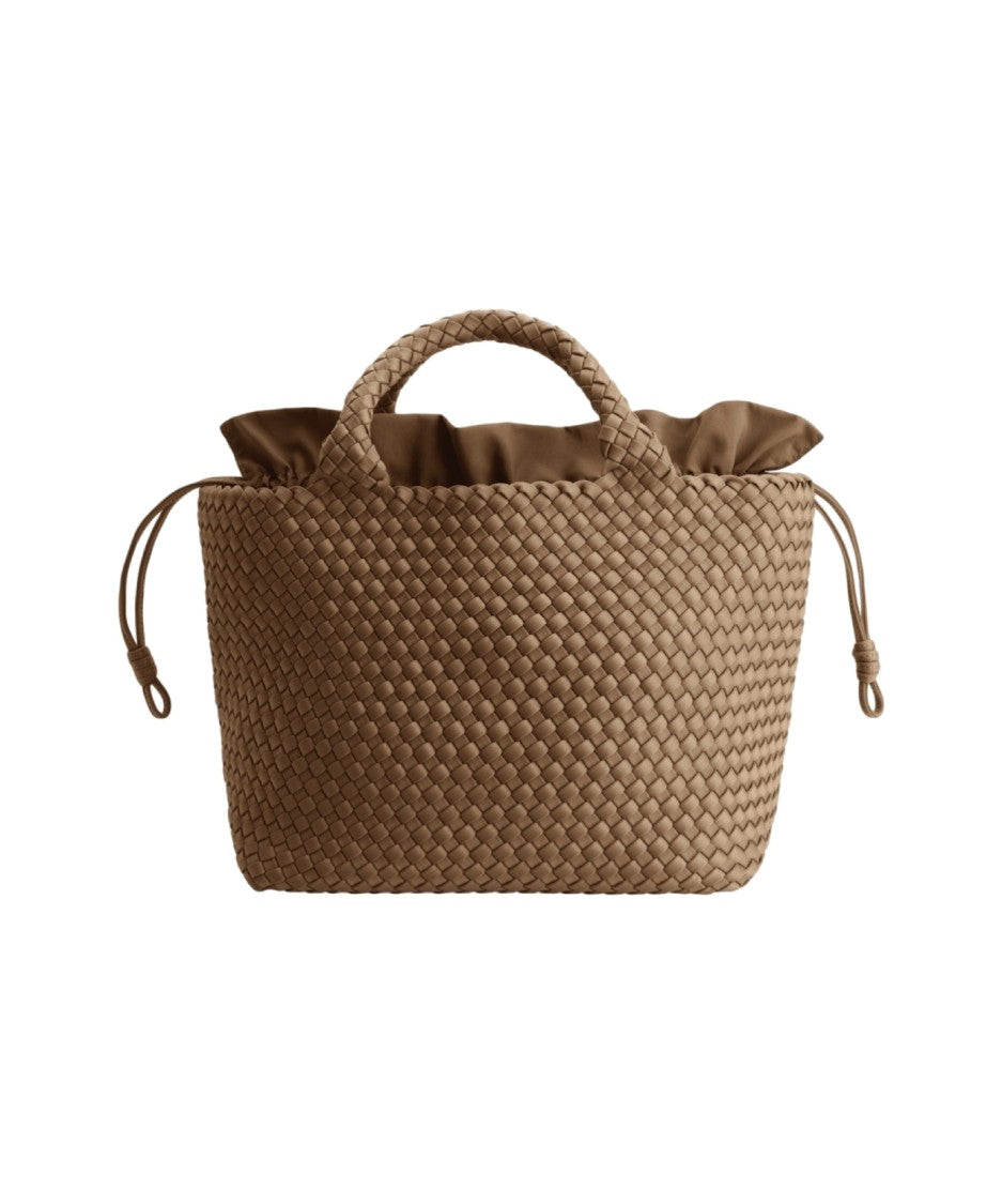 Marrea Neoprene Handbag With Woven Structure And Drawstring Pouch
