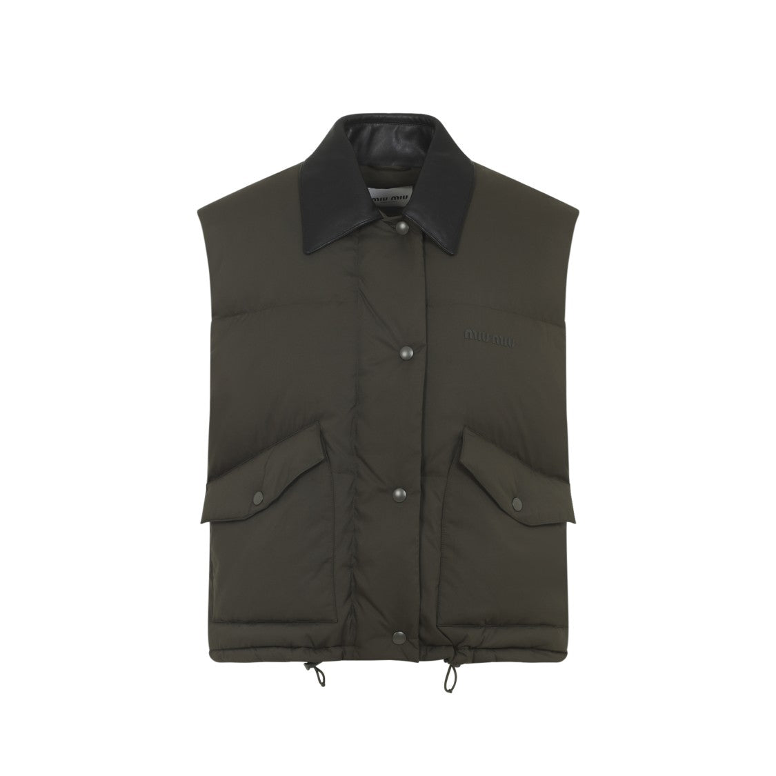 Miu Miu Sleeveless Padded Jacket With Smooth Collar