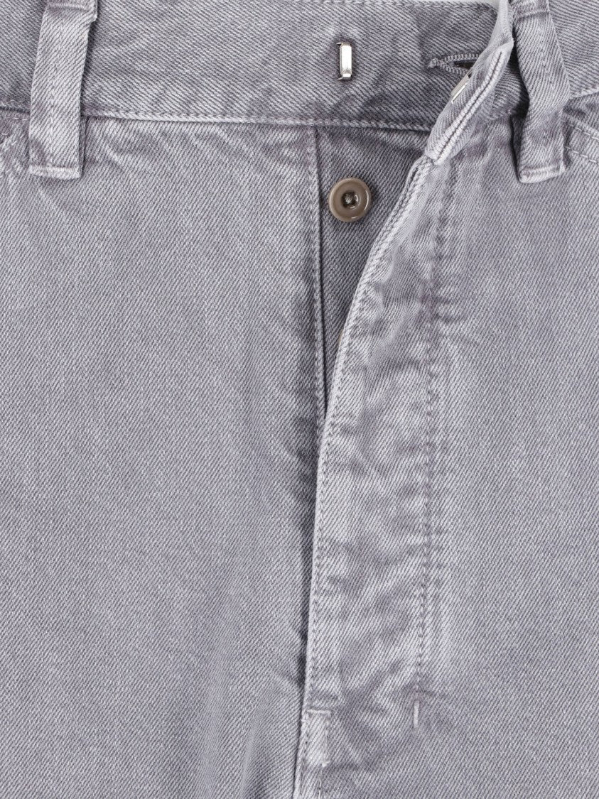 Lemaire Grey Vintage Wash Wide-Leg Cotton Trousers