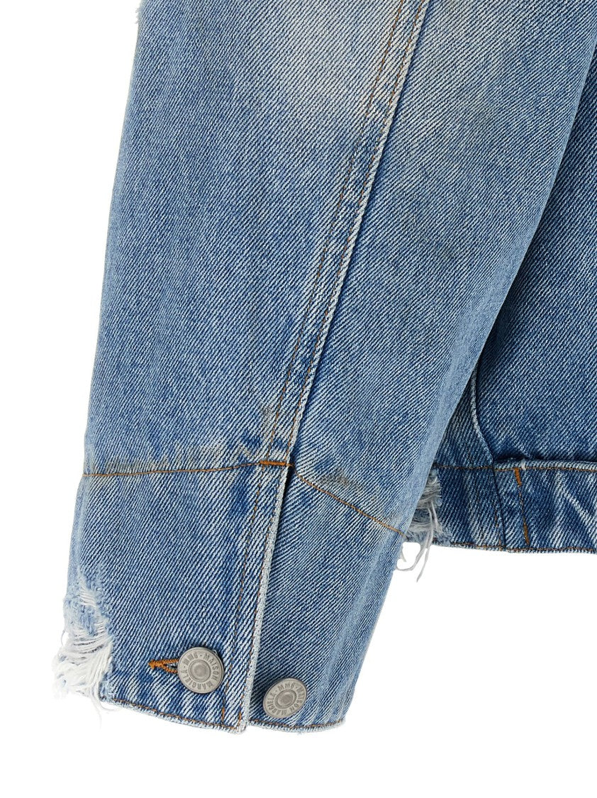 Mm6 By Maison Margiela Denim Jacket With Used Effect