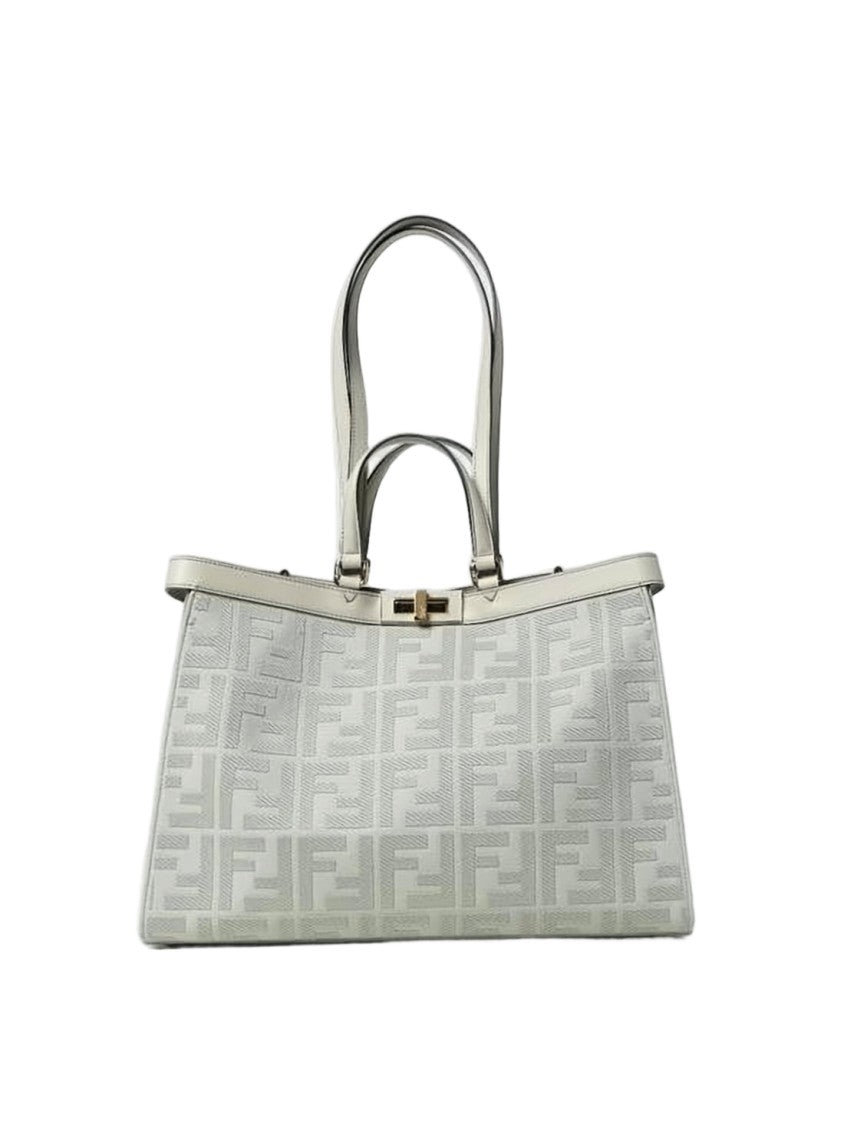 Fendi Structured Tote Bag With Embossed Monogram Pattern