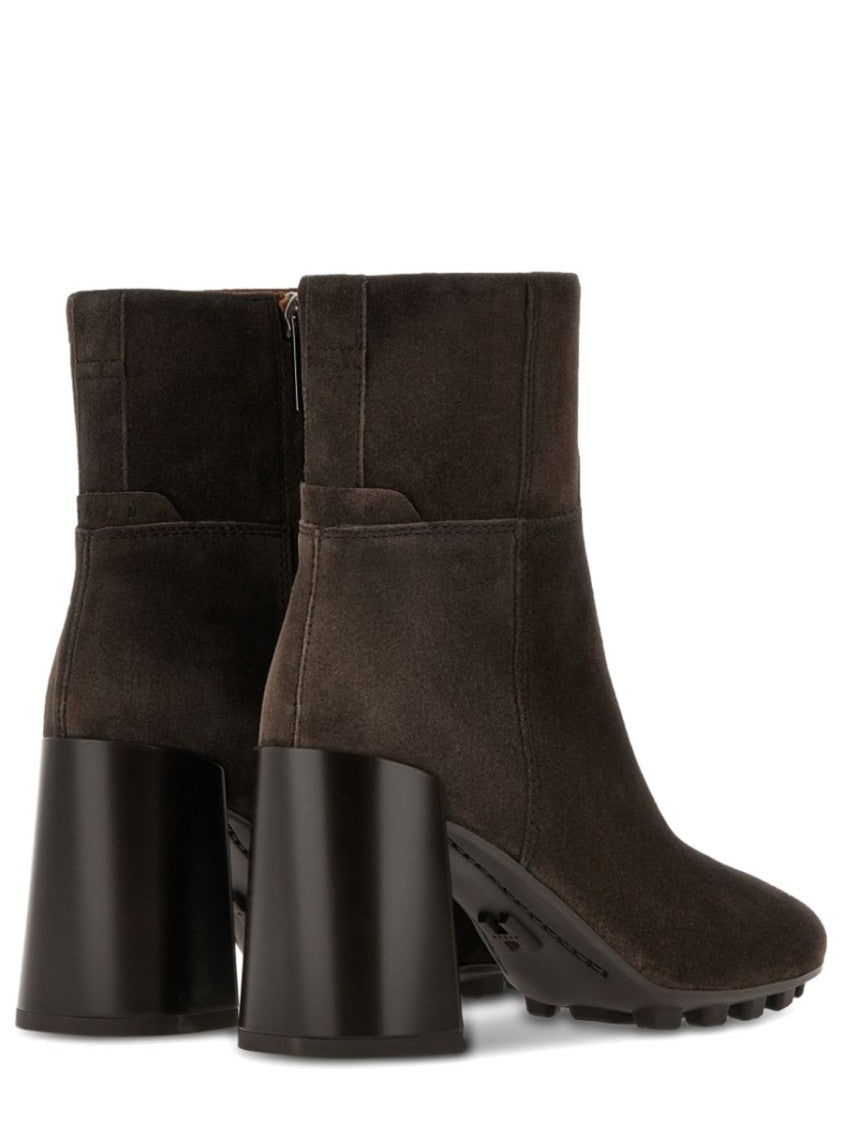 Hogan Ankle Boots With Rounded Toe And Side Zipper Closure