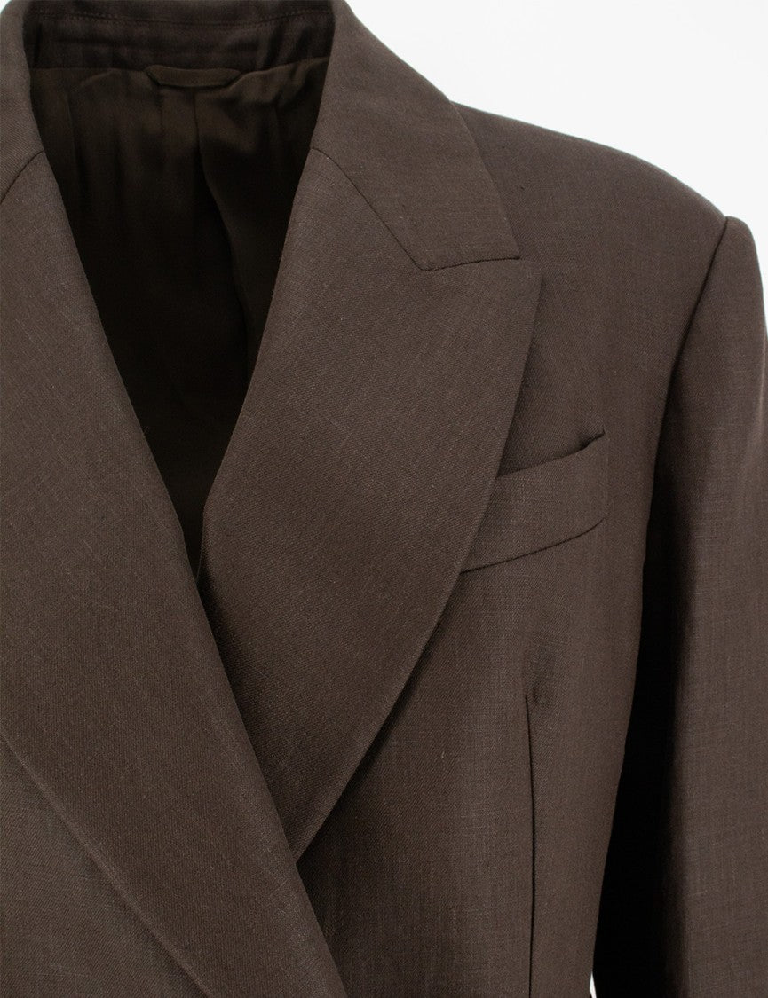 Brunello Cucinelli Dark Chocolate Double-Breasted Jacket