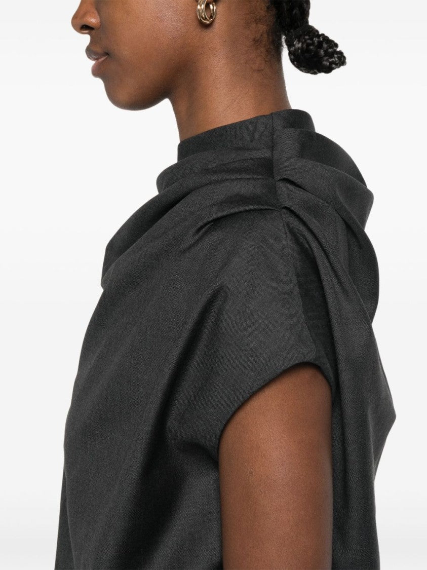 Loulou Studio Anthracite Grey Lyra Blouse