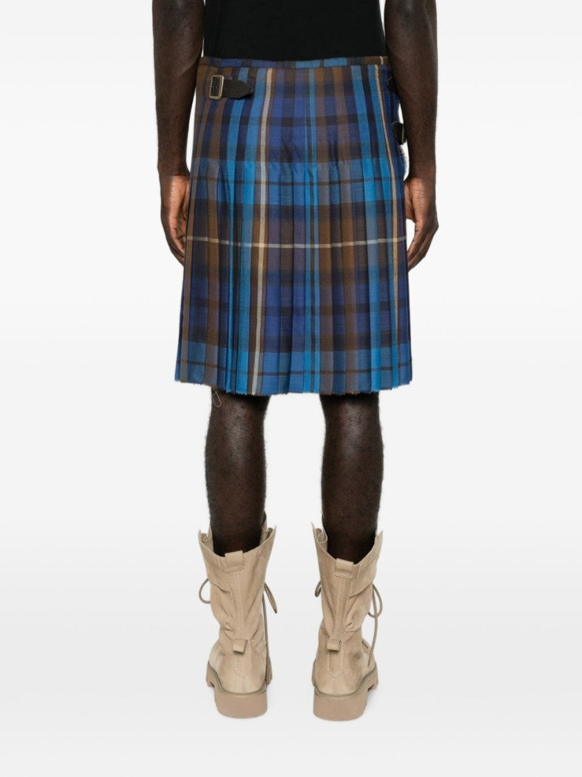 Vivienne Westwood Knee-Length Tartan Wrap Skirt With Leather Buckle Straps