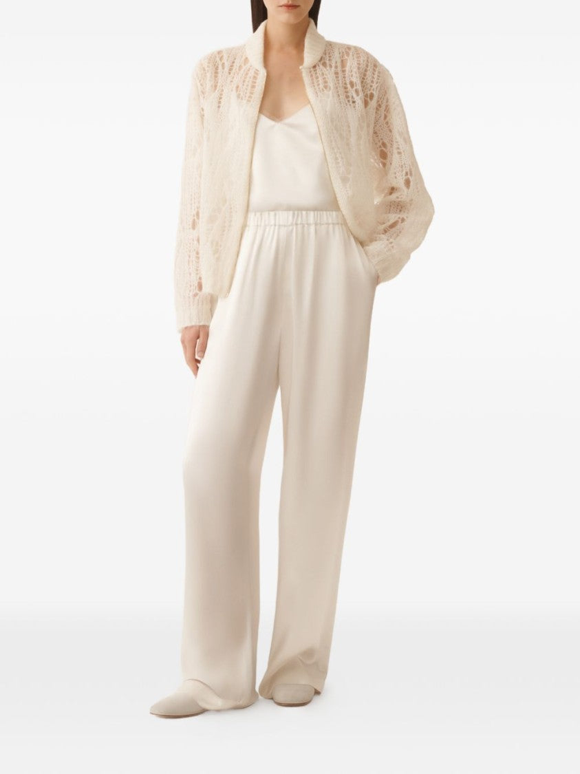 Fabiana Filippi Open-Knit White Jacket With Textured Design
