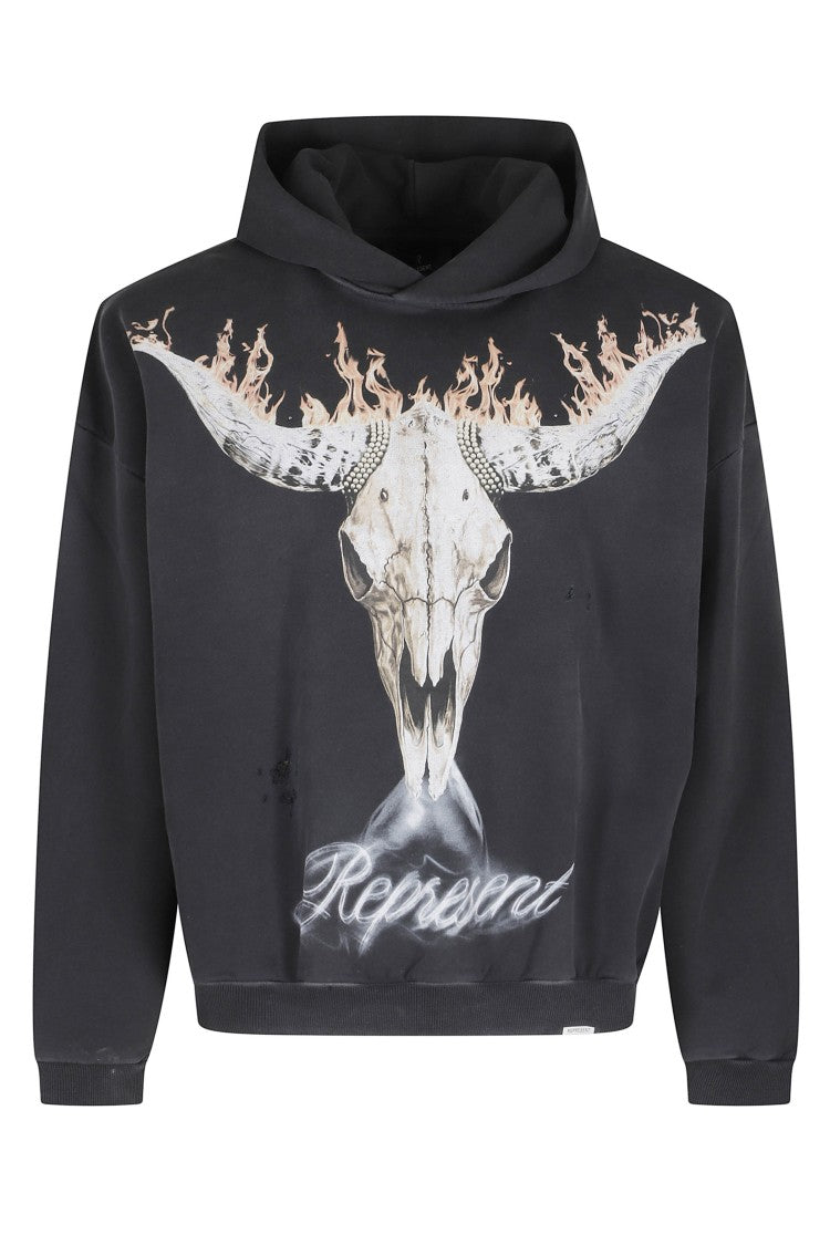 Represent Black British Cowboys Graphic Printed Cotton Hoodie