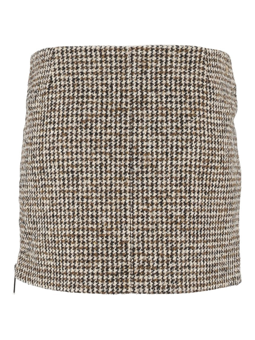 Dondup Houndstooth Structured Mini Skirt