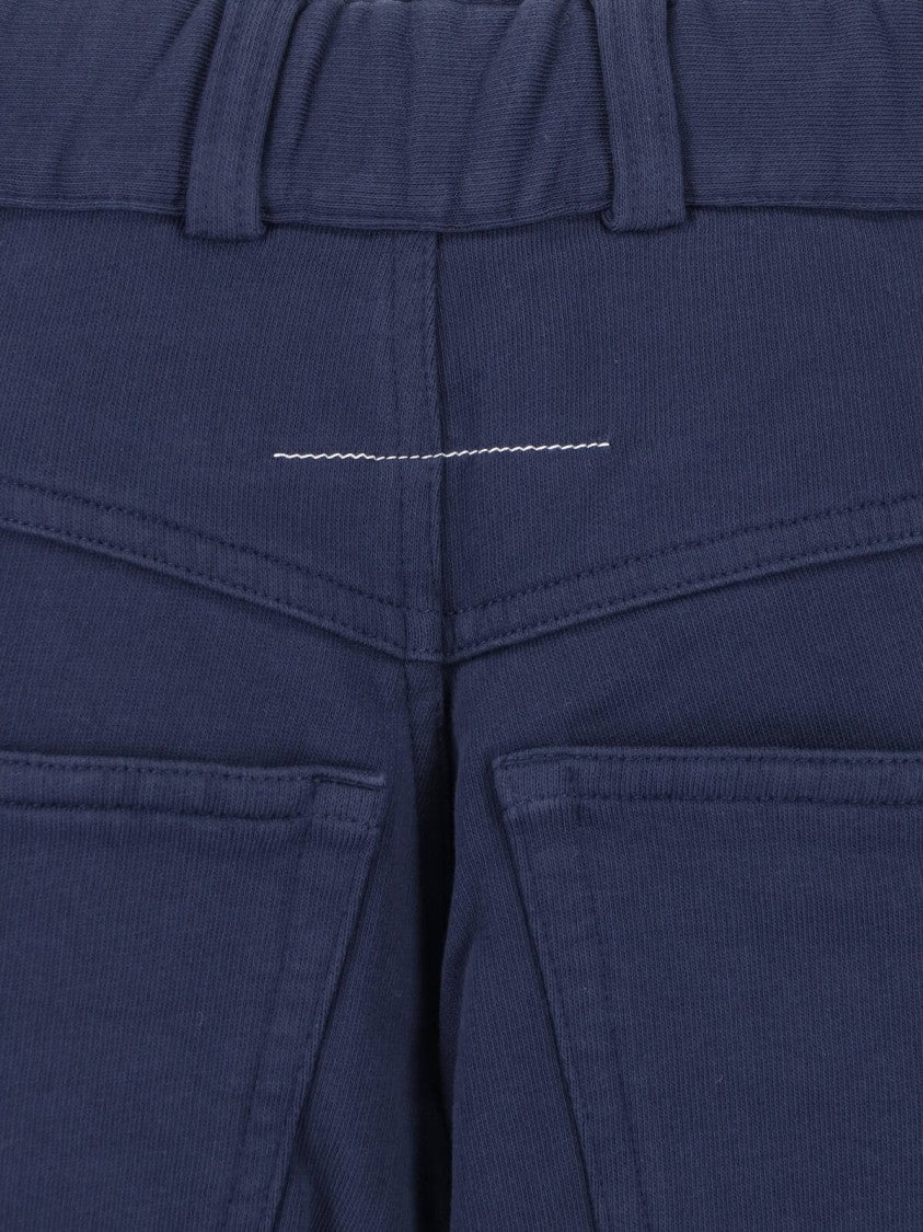Mm6 By Maison Margiela Blue Cotton Wide-Leg Pants