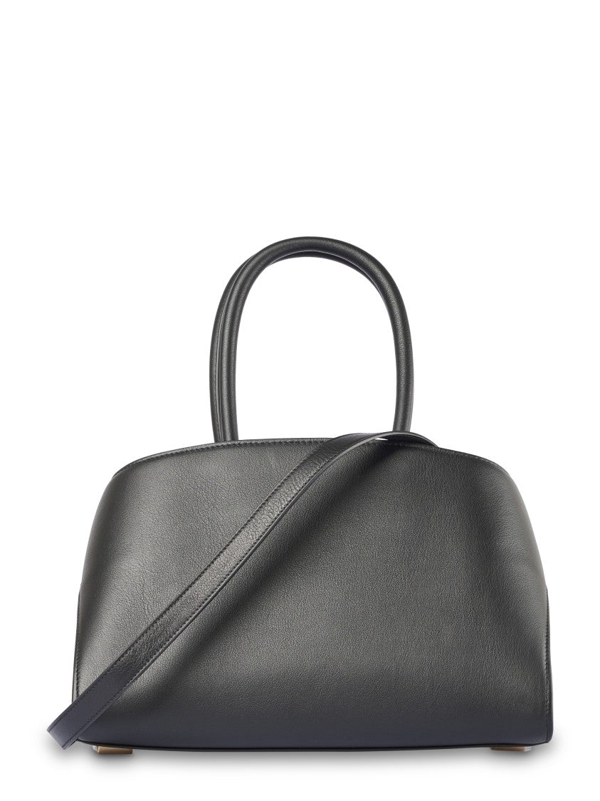 Ferragamo Structured Leather Handbag With Gold-Tone Hardware