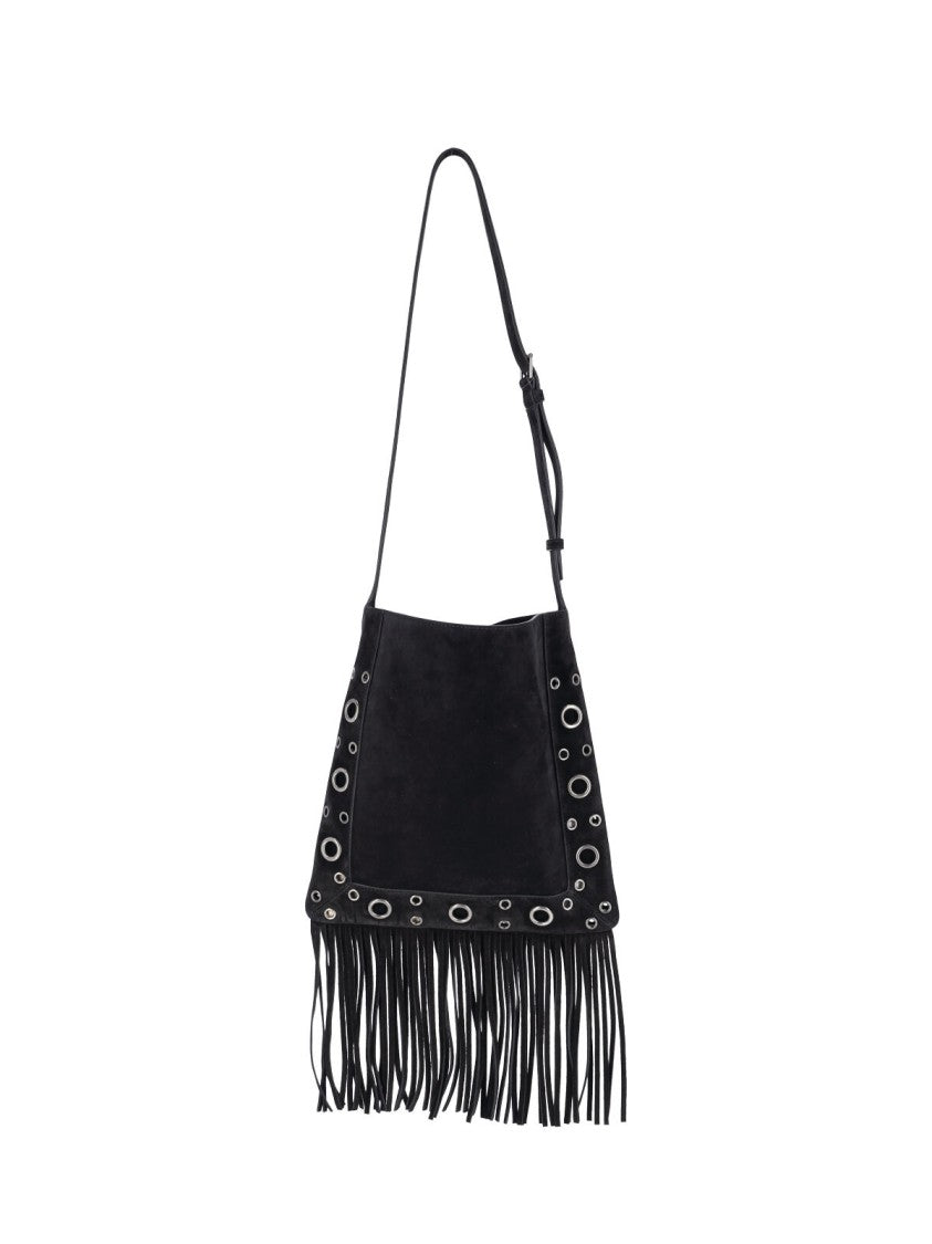 Valentino Garavani Nellcote Brown Calfskin Suede Fringe Shoulder Bag