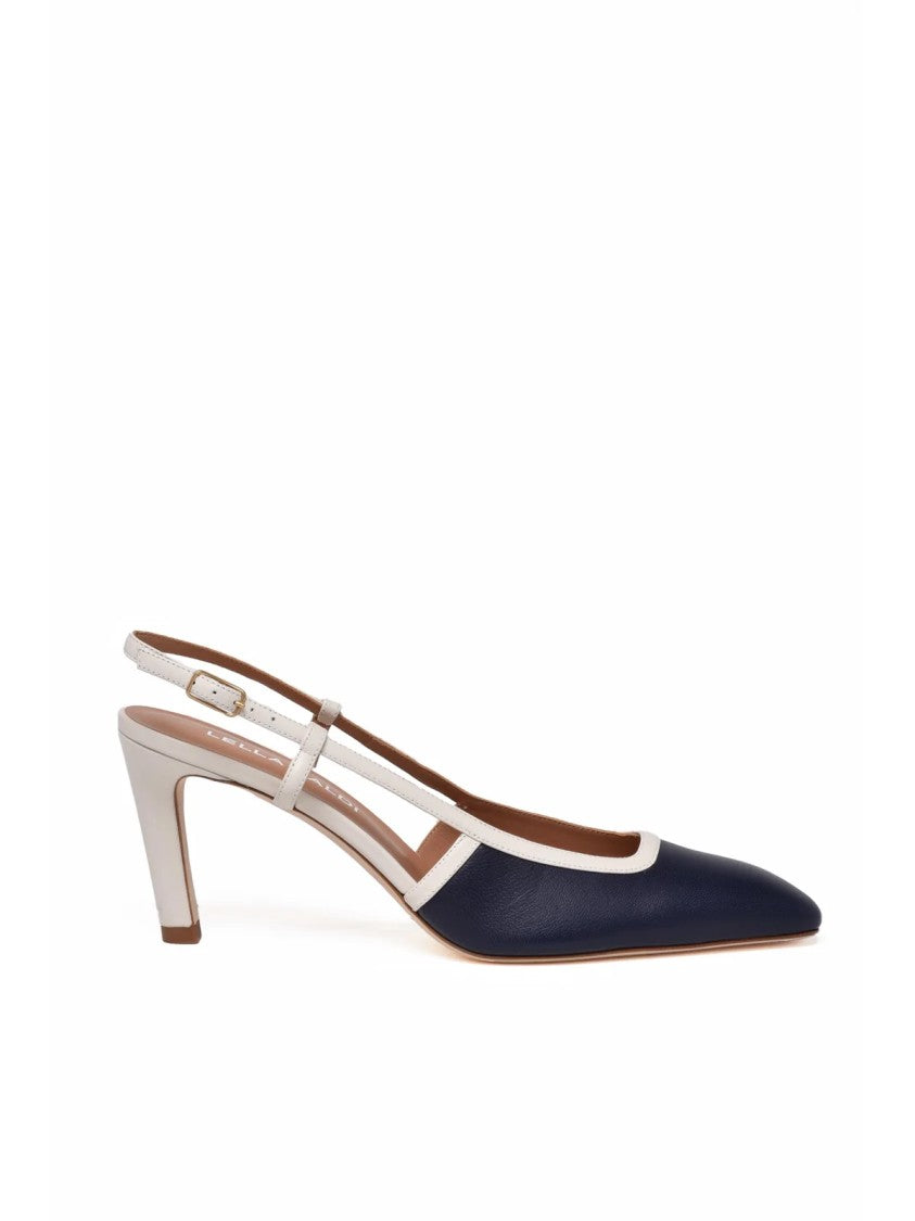 Lella Baldi Blue Leather Chanel Pump