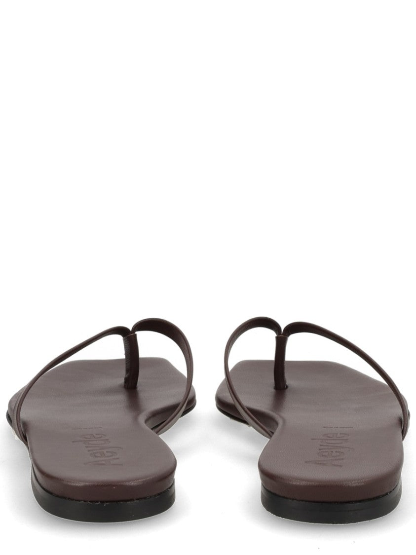 Aeydē Neutrals Renee Square Toe Nappa Leather Sandals