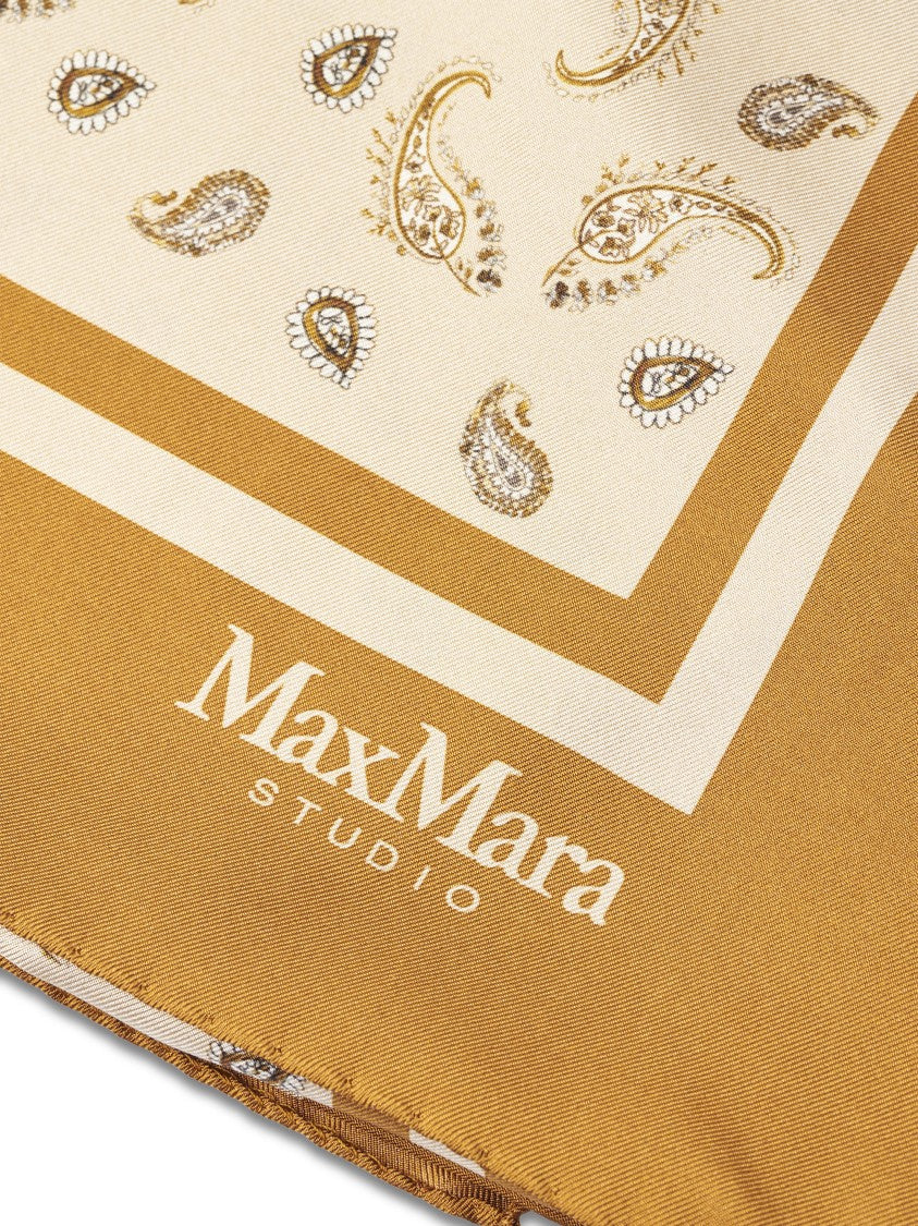 Max Mara Paisley Print Glossy Silk Scarf