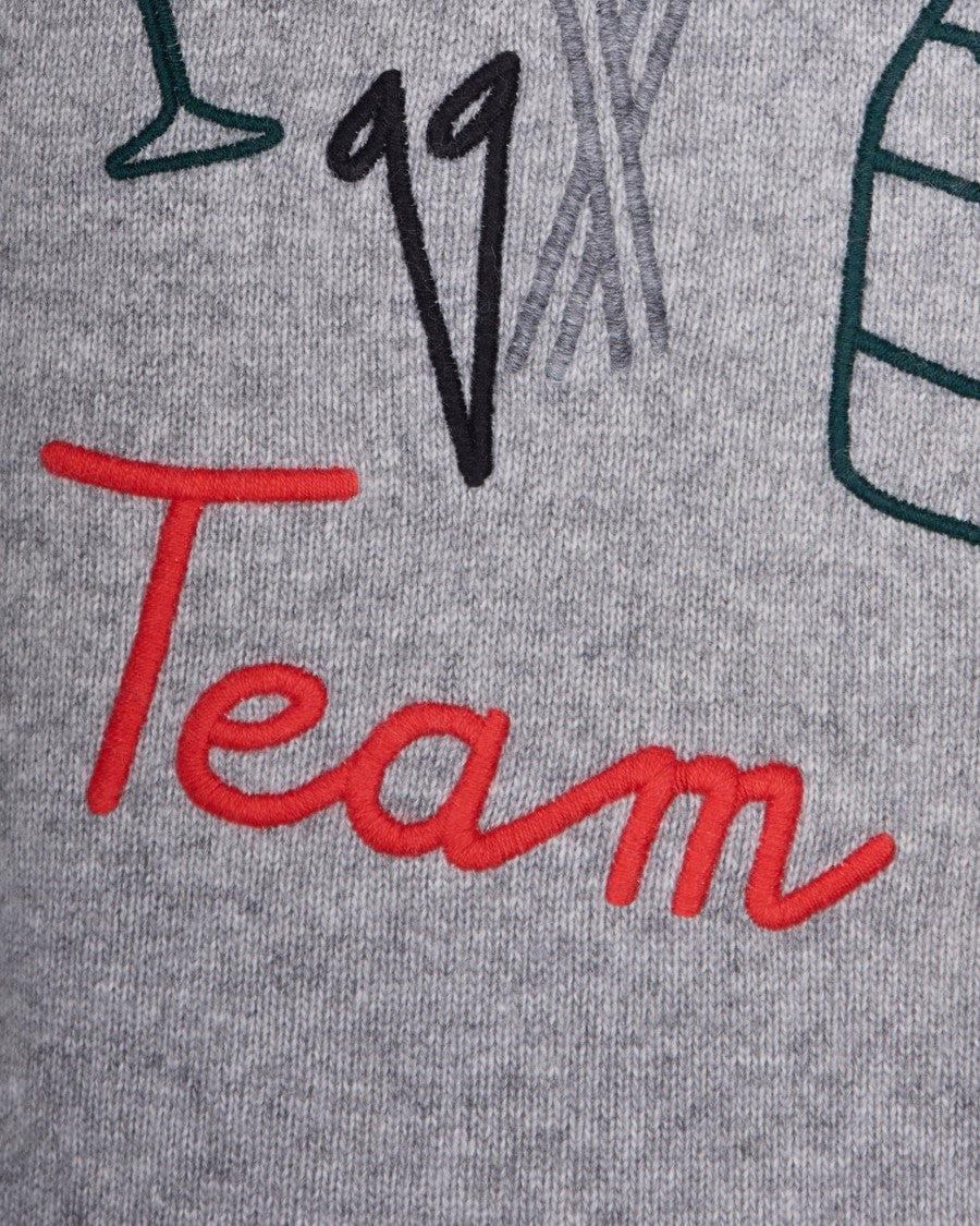 Mc2 Saint Barth Crewneck Sweater With Contrast Embroidery