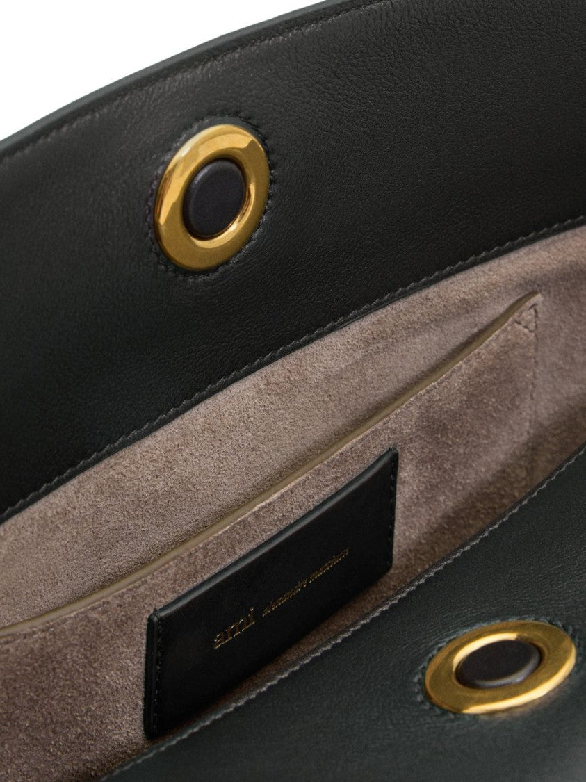Ami Paris Structured Shoulder Bag - Black