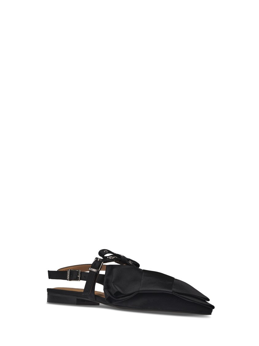 Ganni Pointed Toe Slingback Flat Shoes